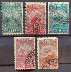 A 17 Selo Aereo Aeronautica Aviao 1929 Serie Completa Circulado 1