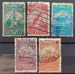 A 17 Selo Aereo Aeronautica Aviao 1929 Serie Completa Circulado 4