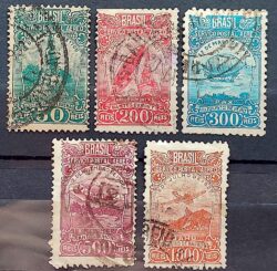 A 17 Selo Aereo Aeronautica Aviao 1929 Serie Completa Circulado 5