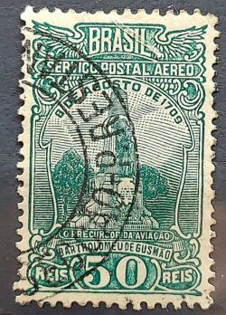 A 17 Selo Aereo Aeronautica Padre Bartholomeu de Gusmao 1929 Circulado 2