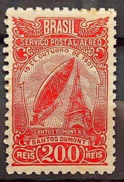 A 18 Selo Aereo Aeronautica Santos Dumont Dirigivel Torre Eiffel 1929 2