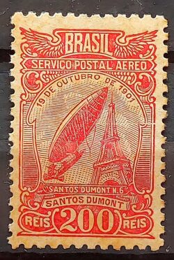 A 18 Selo Aereo Aeronautica Santos Dumont Dirigivel Torre Eiffel 1929 3