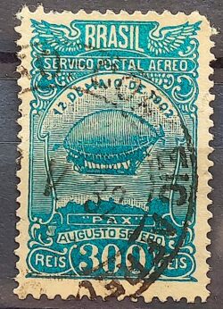 A 19 Selo Aereo Aeronautica Dirigivel Augusto Severo 1929 Circulado 4