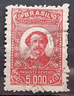 A 24 Selo Aereo Proceres da Aeronautica Augusto Severo 1929 Circulado 3