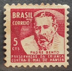 C 657 Selo Campanha Contra o Mal de Hansen Hanseniase Padre Bento Religiao Saude H14 1969