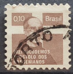 C 913 A Selo Campanha Contra o Mal de Hansen Hanseniase Saude Frei Nicodemos H18 1976 Papel Couche Circulado 3