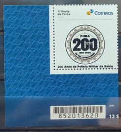 SI 66 Selo Institucional 200 Anos Policia Militar Bahia Seguranca 2025 Codigo de Barras