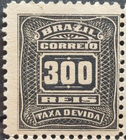 X 32 Selo Taxa Devida 300 Reis 1906