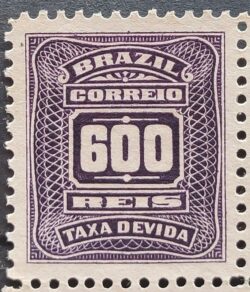 X 35 Selo Taxa Devida 600 Reis 1906