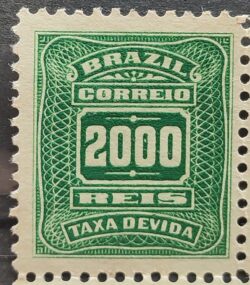 X 38 Selo Taxa Devida 2000 Reis 1906 MH