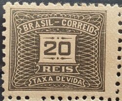 X 42D Selo Taxa Devida 20 Reis Sem Filigrana 1921