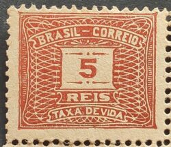 X 47Es Selo Taxa Devida 5 Reis Filigrana D 1928