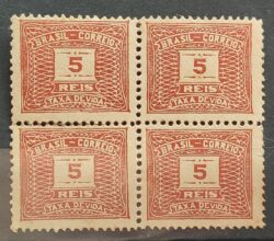 X 47Es Selo Taxa Devida 5 Reis Filigrana D 1928 Quadra