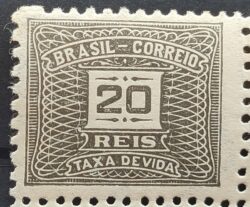 X 55 Selo Taxa Devida 20 Reis Filigrana F 1925