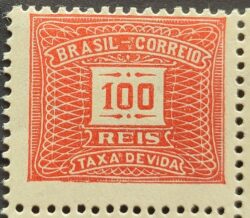 X 59 Selo Taxa Devida 100 Reis Filigrana F1 1926