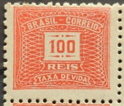 X 59 Selo Taxa Devida 100 Reis Filigrana F1 DT 11 1926 Nao Catalogado