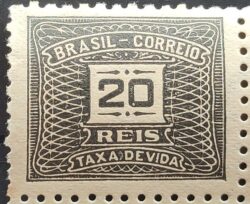 X 66 Selo Taxa Devida 20 Reis Filigrana K 1931