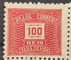 X 68 Selo Taxa Devida 100 Reis Filigrana K DT 11 1931 Nao Catalogado