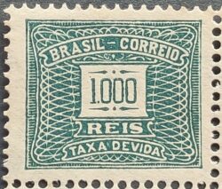 X 72A Selo Taxa Devida 1000 Reis Filigrana K 1931