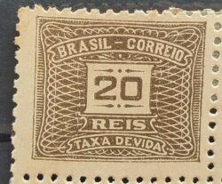 X 81 Selo Taxa Devida 20 Reis Filigrana P 1942