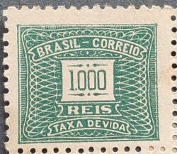 X 87 Selo Taxa Devida 1000 Reis Filigrana P 1942 MH