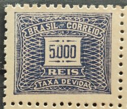 X 89 Selo Taxa Devida 5000 Reis Filigrana P 1942