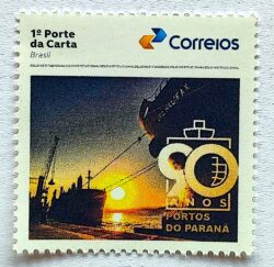 SI 70 Selo Institucional 90 Anos do Porto de Paranagua Parana Navio 2025