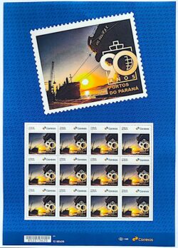 SI 70 Selo Institucional 90 Anos do Porto de Paranagua Parana Navio 2025 Folha