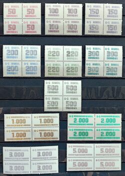 Selo Regular RHM 633 a 643 Tipo Cifra 1985 Serie Completa Quadra 2