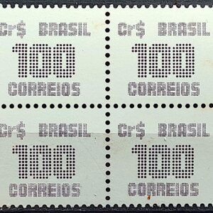 Selo Regular RHM 634 Tipo Cifra CrS 100 1985 Quadra