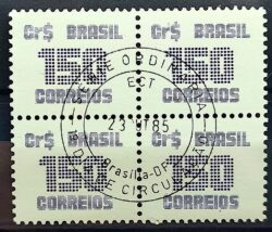 Selo Regular RHM 635 Tipo Cifra CrS 150 1985 Quadra CBC DF
