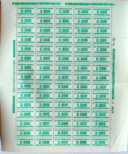 Selo Regular RHM 641 Tipo Cifra CrS 2000 1986 Folha