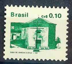 Selo Regular RHM 644 Patrimonio Historico Casa Garcia DAvila 1986