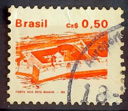 Selo Regular RHM 646 Patrimonio Historico Forte dos Reis Magos 1986 Circulado 1