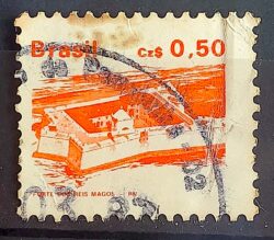 Selo Regular RHM 646 Patrimonio Historico Forte dos Reis Magos 1986 Circulado 2