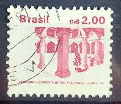 Selo Regular RHM 648a Patrimonio Historico Claustro Groselha 1987 Circulado