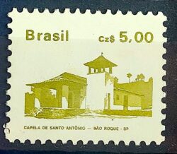 Selo Regular RHM 649 Patrimonio Historico Capela Sao Roque 1987