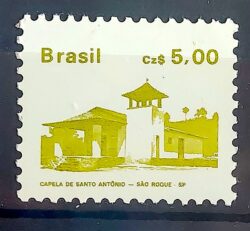 Selo Regular RHM 649a Patrimonio Historico Capela Sao Roque 1987