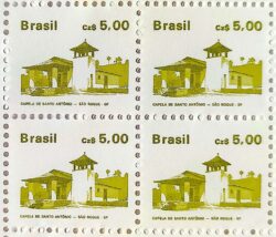 Selo Regular RHM 649a Patrimonio Historico Capela Sao Roque 1987 Quadra