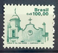 Selo Regular RHM 653 Patrimonio Historico Igreja N S das Dores 1988