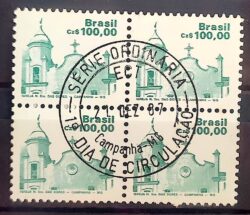 Selo Regular RHM 653 Patrimonio Historico Igreja N S das Dores 1988 Quadra CBC DF