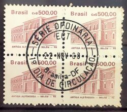 Selo Regular RHM 655 Patrimonio Historico Alfandega Belem 1988 Quadra CBC DF