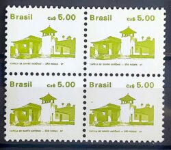Selo Regular RHM 662 Patrimonio Historico Capela Sao Roque FSF 1988 Quadra