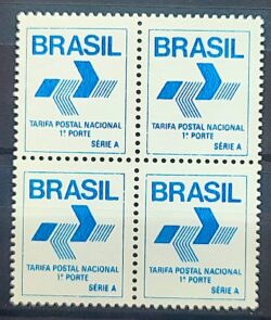 Selo Regular RHM 665 Comprovante de Franqueamento 1988 Quadra