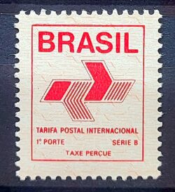 Selo Regular RHM 668 Comprovante de Franqueamento Internacional 1989