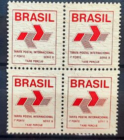 Selo Regular RHM 668 Comprovante de Franqueamento Internacional 1989 Quadra