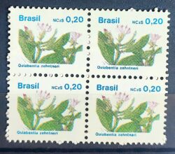 Selo Regular RHM 670 Flora Brasileira NCzS 0p20 1989 Quadra