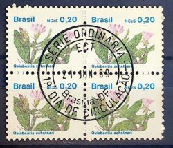 Selo Regular RHM 670 Flora Brasileira NCzS 0p20 1989 Quadra CBC DF