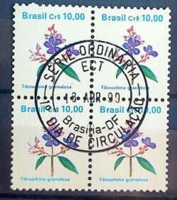 Selo Regular RHM 679 Flora Brasileira CrS 10 1990 Quadra CBC DF