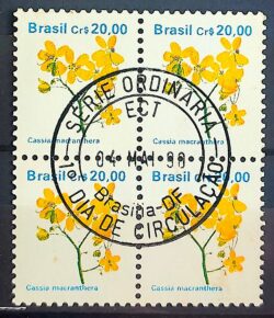 Selo Regular RHM 680 Flora Brasileira CrS 20 1990 Quadra CBC DF